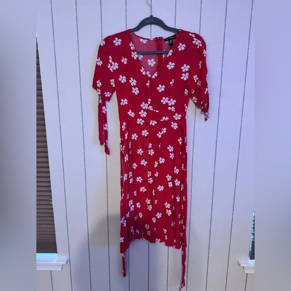 Aqua Vibrant Red and White Dress xs